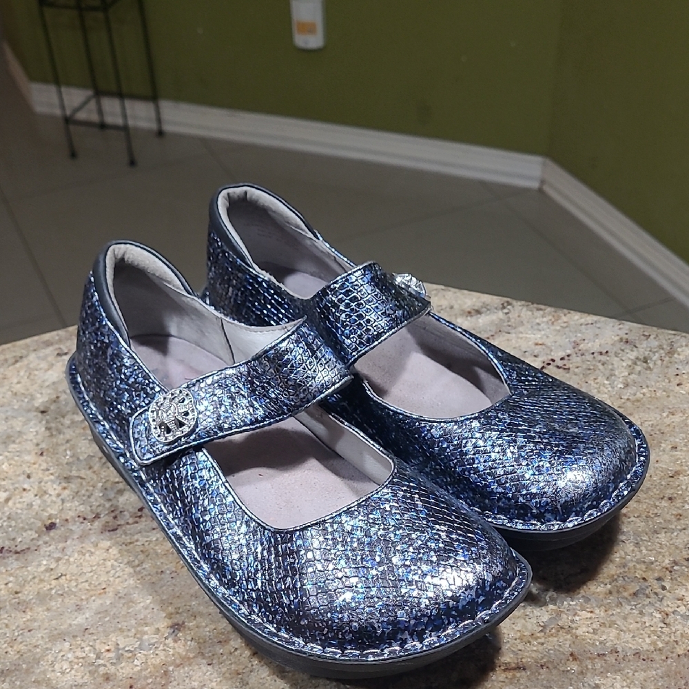 Alegria By Pg Lite Belle Black/blue Shoes Size EU38 / US 7.5-8